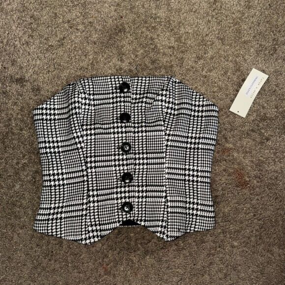 Size Medium Office Siren NWT Gingham Tube Top - Picture 3 of 5